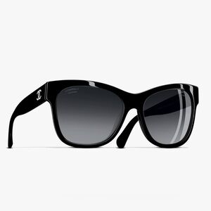 Chanel 5380 SQUARE SUNGLASSES Black Grey Gradient Polarized 56-17-140